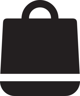 Web ve Grafiksel Tasarım için Minimalist Torba Simgesi Tasarım Biçimi Siyah ve Beyaz PNG