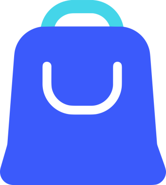 Web ve Grafiksel Tasarım için Minimalist Torba Simgesi Tasarım Biçimi Siyah ve Beyaz PNG