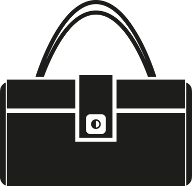 Web ve Grafiksel Tasarım için Minimalist Torba Simgesi Tasarım Biçimi Siyah ve Beyaz PNG