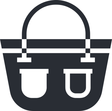 Web ve Grafiksel Tasarım için Minimalist Torba Simgesi Tasarım Biçimi Siyah ve Beyaz PNG