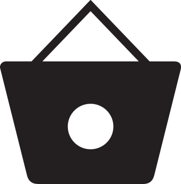 Web ve Grafiksel Tasarım için Minimalist Torba Simgesi Tasarım Biçimi Siyah ve Beyaz PNG