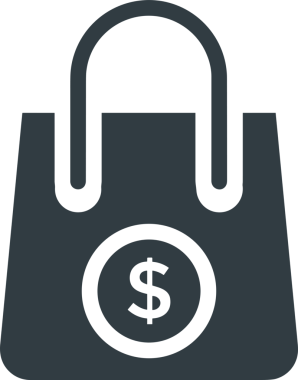 Web ve Grafiksel Tasarım için Minimalist Torba Simgesi Tasarım Biçimi Siyah ve Beyaz PNG