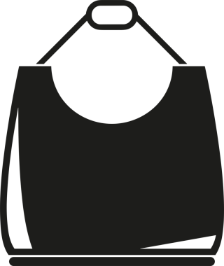 Web ve Grafiksel Tasarım için Minimalist Torba Simgesi Tasarım Biçimi Siyah ve Beyaz PNG