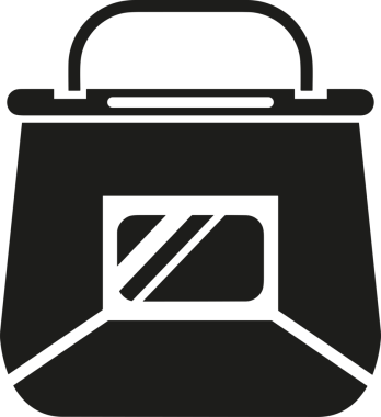 Web ve Grafiksel Tasarım için Minimalist Torba Simgesi Tasarım Biçimi Siyah ve Beyaz PNG