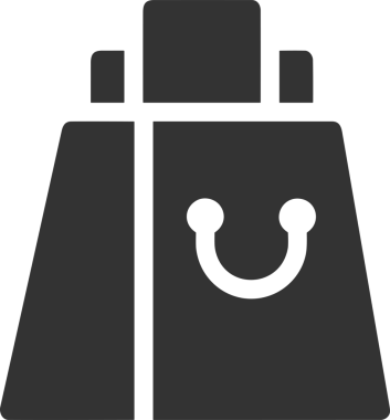 Web ve Grafiksel Tasarım için Minimalist Torba Simgesi Tasarım Biçimi Siyah ve Beyaz PNG