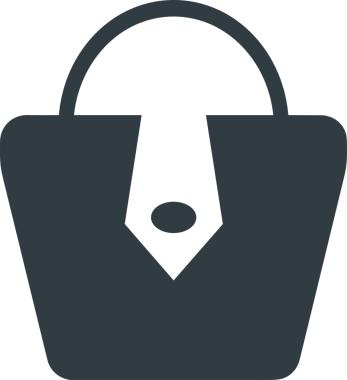 Web ve Grafiksel Tasarım için Minimalist Torba Simgesi Tasarım Biçimi Siyah ve Beyaz PNG