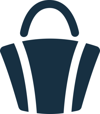 Web ve Grafiksel Tasarım için Minimalist Torba Simgesi Tasarım Biçimi Siyah ve Beyaz PNG