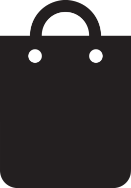 Web ve Grafiksel Tasarım için Minimalist Torba Simgesi Tasarım Biçimi Siyah ve Beyaz PNG