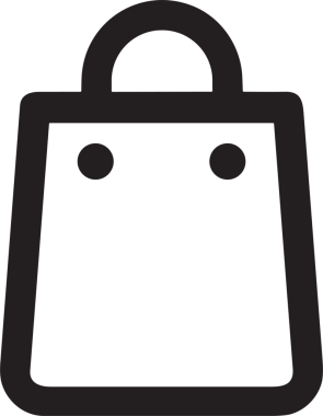 Web ve Grafiksel Tasarım için Minimalist Torba Simgesi Tasarım Biçimi Siyah ve Beyaz PNG