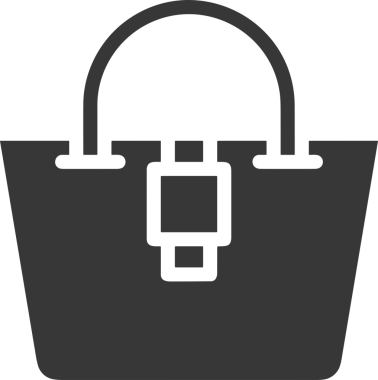 Web ve Grafiksel Tasarım için Minimalist Torba Simgesi Tasarım Biçimi Siyah ve Beyaz PNG