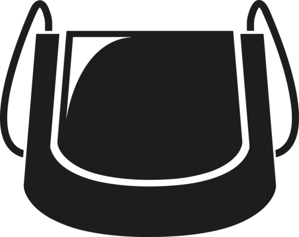 Web ve Grafiksel Tasarım için Minimalist Torba Simgesi Tasarım Biçimi Siyah ve Beyaz PNG