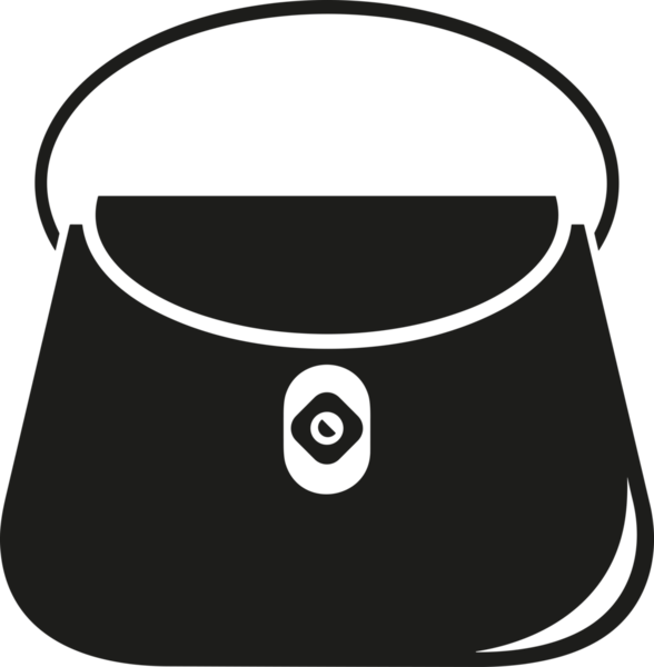 Web ve Grafiksel Tasarım için Minimalist Torba Simgesi Tasarım Biçimi Siyah ve Beyaz PNG