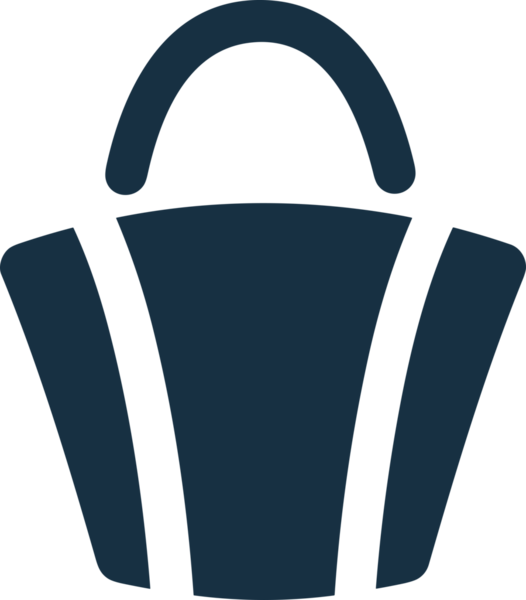 Web ve Grafiksel Tasarım için Minimalist Torba Simgesi Tasarım Biçimi Siyah ve Beyaz PNG