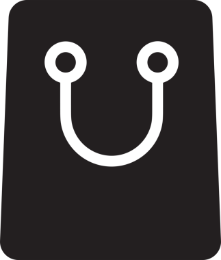 Web ve Grafiksel Tasarım için Minimalist Torba Simgesi Tasarım Biçimi Siyah ve Beyaz PNG