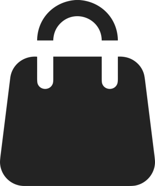 Web ve Grafiksel Tasarım için Minimalist Torba Simgesi Tasarım Biçimi Siyah ve Beyaz PNG