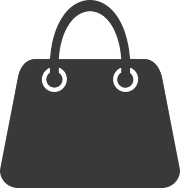 Web ve Grafiksel Tasarım için Minimalist Torba Simgesi Tasarım Biçimi Siyah ve Beyaz PNG