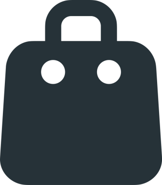 Web ve Grafiksel Tasarım için Minimalist Torba Simgesi Tasarım Biçimi Siyah ve Beyaz PNG