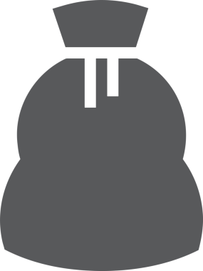 Web ve Grafiksel Tasarım için Minimalist Torba Simgesi Tasarım Biçimi Siyah ve Beyaz PNG