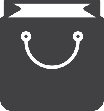 Web ve Grafiksel Tasarım için Minimalist Torba Simgesi Tasarım Biçimi Siyah ve Beyaz PNG