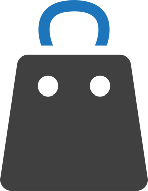 Web ve Grafiksel Tasarım için Minimalist Torba Simgesi Tasarım Biçimi Siyah ve Beyaz PNG