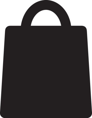 Web ve Grafiksel Tasarım için Minimalist Torba Simgesi Tasarım Biçimi Siyah ve Beyaz PNG