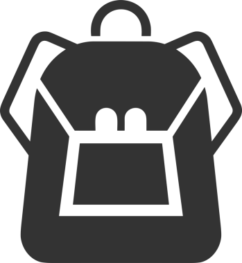 Web ve Grafiksel Tasarım için Minimalist Torba Simgesi Tasarım Biçimi Siyah ve Beyaz PNG