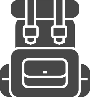 Web ve Grafiksel Tasarım için Minimalist Torba Simgesi Tasarım Biçimi Siyah ve Beyaz PNG