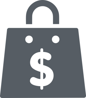 Web ve Grafiksel Tasarım için Minimalist Torba Simgesi Tasarım Biçimi Siyah ve Beyaz PNG