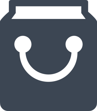 Web ve Grafiksel Tasarım için Minimalist Torba Simgesi Tasarım Biçimi Siyah ve Beyaz PNG