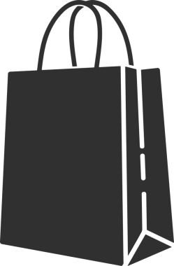 Web ve Grafiksel Tasarım için Minimalist Torba Simgesi Tasarım Biçimi Siyah ve Beyaz PNG