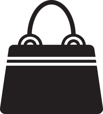 Web ve Grafiksel Tasarım için Minimalist Torba Simgesi Tasarım Biçimi Siyah ve Beyaz PNG