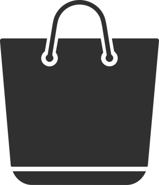 Web ve Grafiksel Tasarım için Minimalist Torba Simgesi Tasarım Biçimi Siyah ve Beyaz PNG