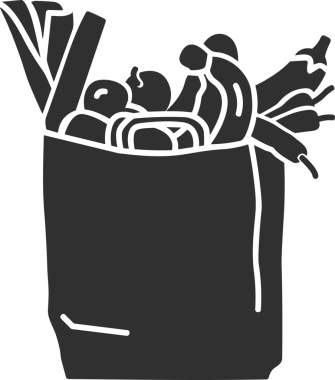 Web ve Grafiksel Tasarım için Minimalist Torba Simgesi Tasarım Biçimi Siyah ve Beyaz PNG