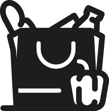 Web ve Grafiksel Tasarım için Minimalist Torba Simgesi Tasarım Biçimi Siyah ve Beyaz PNG