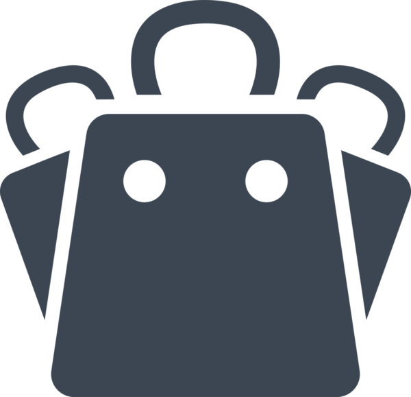 Web ve Grafiksel Tasarım için Minimalist Torba Simgesi Tasarım Biçimi Siyah ve Beyaz PNG