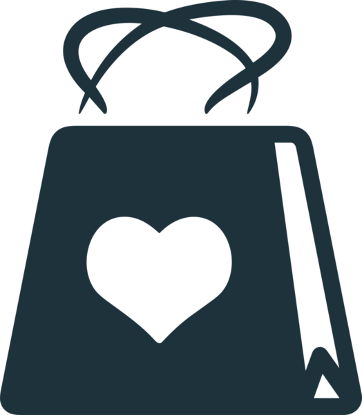 Web ve Grafiksel Tasarım için Minimalist Torba Simgesi Tasarım Biçimi Siyah ve Beyaz PNG