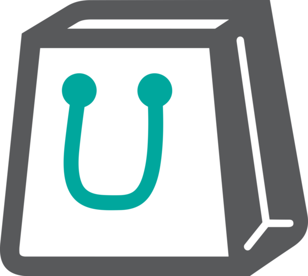 Web ve Grafiksel Tasarım için Minimalist Torba Simgesi Tasarım Biçimi Siyah ve Beyaz PNG