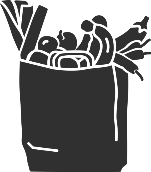 Web ve Grafiksel Tasarım için Minimalist Torba Simgesi Tasarım Biçimi Siyah ve Beyaz PNG