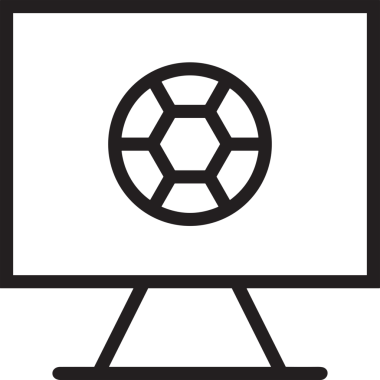 Siyah ve Beyaz Simge Tarzı ile Minimalist Top Ana Hattı Logosu Spor Markalaştırma Ekibi Kimliği Basit Rozet Tasarımları ve Tek Renkli Grafik Elemanları Web Yazısı ve Ticari Ürünler İçin Mükemmel