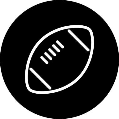 Siyah ve Beyaz Simge Tarzı ile Minimalist Top Ana Hattı Logosu Spor Markalaştırma Ekibi Kimliği Basit Rozet Tasarımları ve Tek Renkli Grafik Elemanları Web Yazısı ve Ticari Ürünler İçin Mükemmel