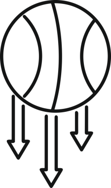 Siyah ve Beyaz Simge Tarzı ile Minimalist Top Ana Hattı Logosu Spor Markalaştırma Ekibi Kimliği Basit Rozet Tasarımları ve Tek Renkli Grafik Elemanları Web Yazısı ve Ticari Ürünler İçin Mükemmel