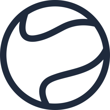 Siyah ve Beyaz Simge Tarzı ile Minimalist Top Ana Hattı Logosu Spor Markalaştırma Ekibi Kimliği Basit Rozet Tasarımları ve Tek Renkli Grafik Elemanları Web Yazısı ve Ticari Ürünler İçin Mükemmel