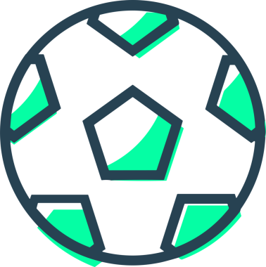 Siyah ve Beyaz Simge Tarzı ile Minimalist Top Ana Hattı Logosu Spor Markalaştırma Ekibi Kimliği Basit Rozet Tasarımları ve Tek Renkli Grafik Elemanları Web Yazısı ve Ticari Ürünler İçin Mükemmel