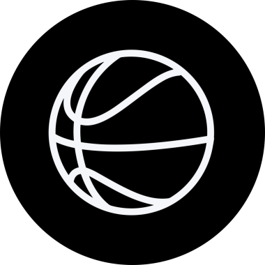 Siyah ve Beyaz Simge Tarzı ile Minimalist Top Ana Hattı Logosu Spor Markalaştırma Ekibi Kimliği Basit Rozet Tasarımları ve Tek Renkli Grafik Elemanları Web Yazısı ve Ticari Ürünler İçin Mükemmel