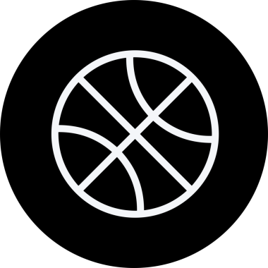 Siyah ve Beyaz Simge Tarzı ile Minimalist Top Ana Hattı Logosu Spor Markalaştırma Ekibi Kimliği Basit Rozet Tasarımları ve Tek Renkli Grafik Elemanları Web Yazısı ve Ticari Ürünler İçin Mükemmel