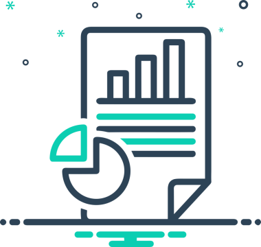 Veri Analitik Raporu Bilgi İşletme Elemanları ve Basit Temiz Tek Renk Biçimli Sunum Şablonları için Minimalist Grafik Çizelgesi Simgesi Simgesi PNG Biçimi