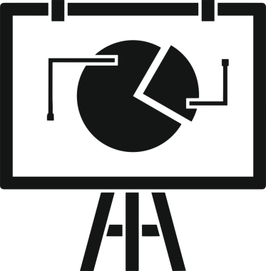 Veri Analitik Raporu Bilgi İşletme Elemanları ve Basit Temiz Tek Renk Biçimli Sunum Şablonları için Minimalist Grafik Simgesi Katı Simgesi PNG Biçimi