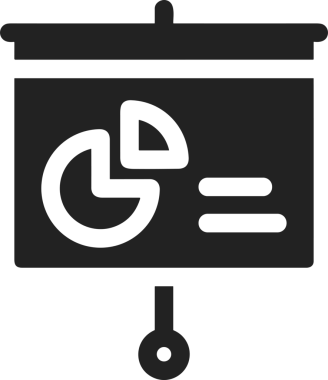 Veri Analitik Raporu Bilgi İşletme Elemanları ve Basit Temiz Tek Renk Biçimli Sunum Şablonları için Minimalist Grafik Simgesi Katı Simgesi PNG Biçimi
