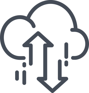 PNG biçiminde bulut depolama simgesi şeffaf arkaplan tasarımı ile dijital sunucu güvenli dosya eşzamanlama sunucu yönetimi ve modern web veya mobil kullanıcı arayüzü uygulamaları için ideal