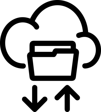 PNG biçiminde bulut depolama simgesi şeffaf arkaplan tasarımı ile dijital sunucu güvenli dosya eşzamanlama sunucu yönetimi ve modern web veya mobil kullanıcı arayüzü uygulamaları için ideal